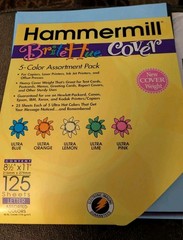 250 International Paper Hammermill 10-Color Card Stock Assortment 65 Lb 8.5 x 11