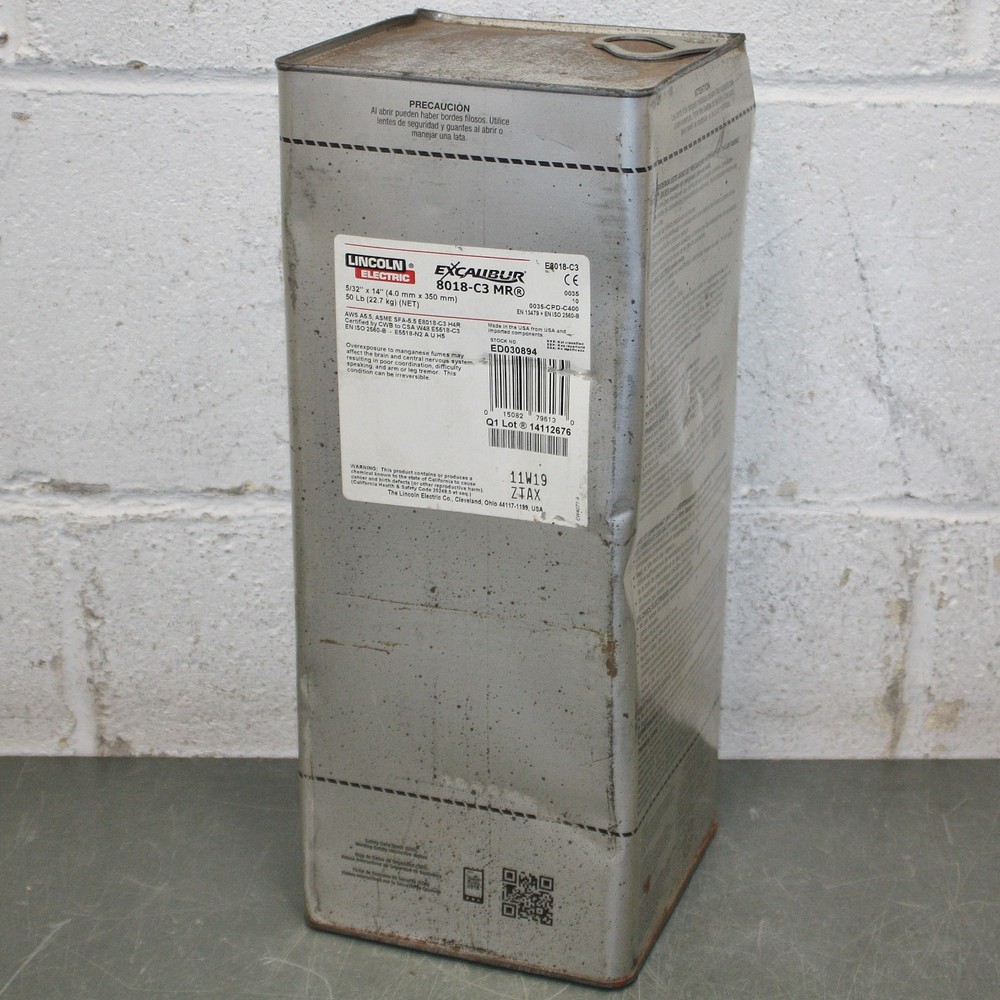 (50 lb) Lincoln Excalibur Stick Electrode 8018-C3 MR, 5/32″ x 14″, Welding Rod