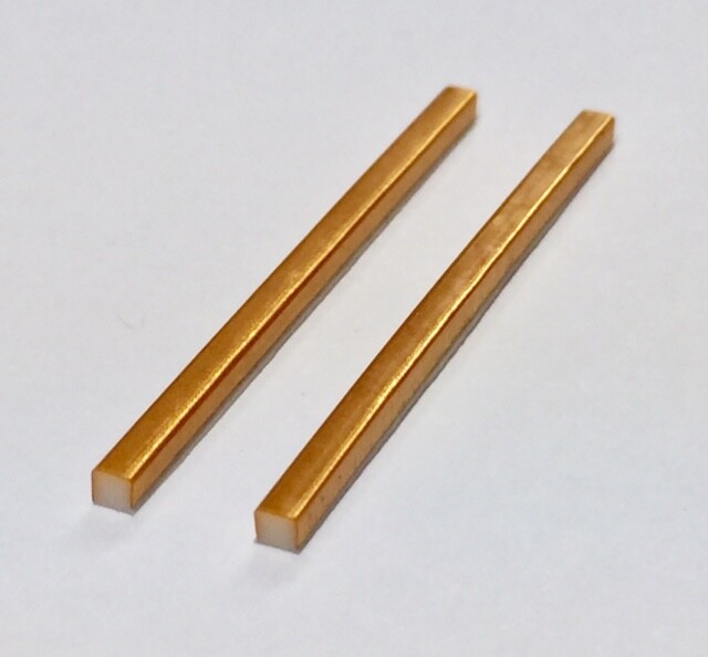 2 ZAC 131-7674-01 ELASTOMERIC CONNECTOR GOLD PLATED 40.5mm L x 1.6mm W x 1.6mm H
