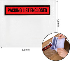Nicunom 1000 Pcs Packing List Envelopes 4.5″ x 5.5″, Clear Adhesive Invoice Pack