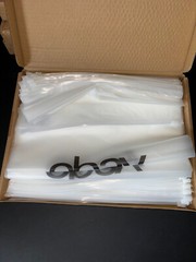 200 Ebay Branded Frosted Zipper Clothing Bags 12″ x 15″ – Black Logo