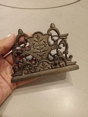 Vintage Ornate Heavy Metal Nickel Silver Business Cards Holder