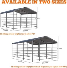 13x13ft Heavy Duty Livestock Shelter, Galvanized Steel for Cattle & Horses NEW