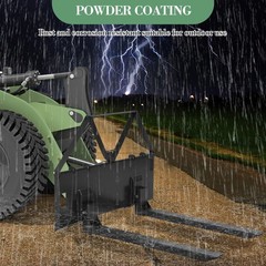 46″ Heavy-Duty Tractor Pallet Forks, 3200lbs Quick-Attach Skid Steer Loader Fork