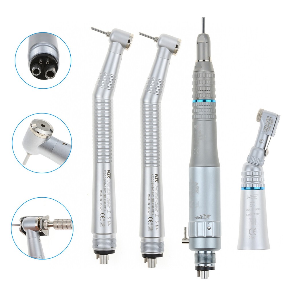 Dental High & Low Speed Handpiece Kit 4 Holes Standard Wrench Single Water Spary