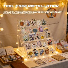 5-Tier Sticker Display Stand with 25 Pockets for Vendors and Craft Fairs