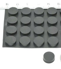 11mm Round Low Profile Silicone Rubber Bumper Pads w 3M Adhesive Backing 16 Pack