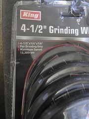 King 5-pc 4-1/2″ Cut-Off GRINDING WHEEL SET, Silicone Carbide, 13300 RPM Max