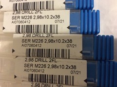 Lot of 6 Kyocera SGS M226 End Mill Bit 08062 – Carbide 2.98 mm