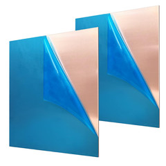 2 Pieces 99.9% Pure Copper Sheet, 4″ X 4″,18 Gauge(1Mm) Thickness, Film Attached