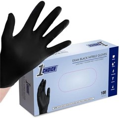 1st Choice Black Nitrile Gloves Disposable Latex Free – Exam Grade Black Glov…