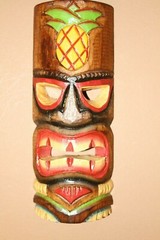 Restaurant Tiki Decor Handmade Wood Tiki Masks Tropical Colors Salty Pirates 3