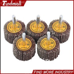 Findmall 5 Pack 1-1/2″x1″x1/4″ 60 Grit Aluminum Oxide Shank Mounted Flap Wheels