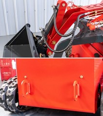 Track EPA 23HP 739cc Mini Skid Steer Bucket & Mower & Fork 3-Pumps Self Leveling