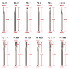 Dental Diamond /Carbide Steel Burs Drill Round For High Speed Handpiece /HP Burs