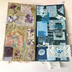 Handmade Art Junk Journal Mixed Media Collage Book Abstract Cardstock 12×6”