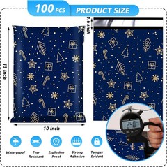 Christmas Poly Mailer 10×13 Inch 100 Pcs, Waterproof and Tear-Resistant Shipp…