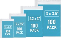 400 Small Plastic Bags Mini Baggies 4 Assorted Sizes Jewelry Clear Zip Seal Pill