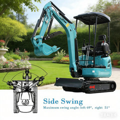 2.5 Ton Mini Excavator Kubota D902 Engine Extendable Track Side Swing Digger EPA