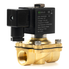 U.S. Solid 1/2 inch Brass Solenoid Valve VITON Seal 110V AC NC 145 psi