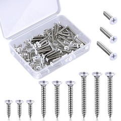 120 Pcs 8 White Screws Stainless Steel White Flat Head Screws For Wall Plates S