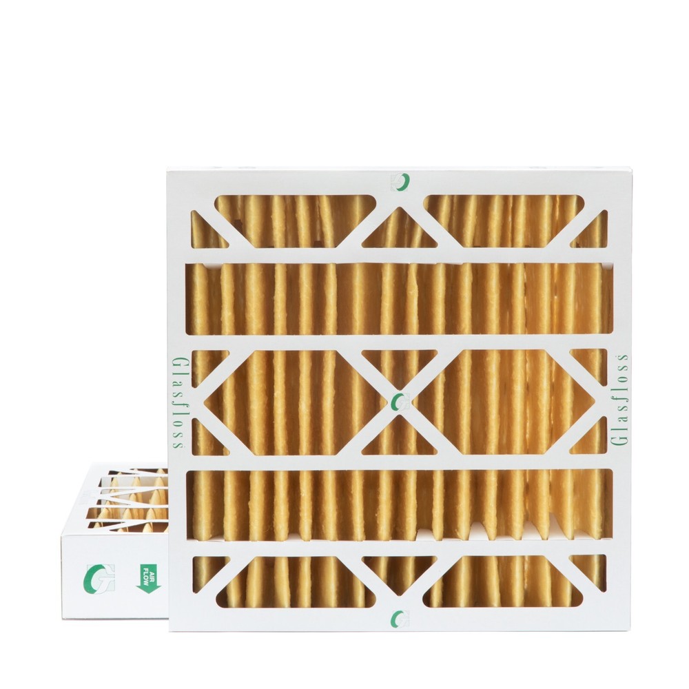 20x20x4 MERV 11 Pleated Air Filters by Glasfloss. 2 Pack (Actual Depth: 3-3/4″)