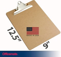 Eco-Friendly Recycled Wood Clipboard with Rust-Resistant Clip – 9 x 12.5 Inches