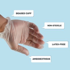 Disposable Vinyl Gloves, Latex Free, Case of 1000 Gloves – Large