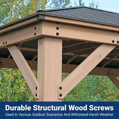 Heavy-Duty Black Timber Structural Wood Screw with Hex Socket #14 x 6 Extra Long