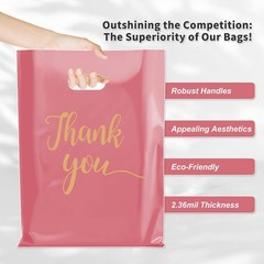 Gute 50 Pack Thank You 1 Count (Pack of 50), Pink-9×12 Inch(50pcs)