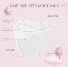 100/20 Pcs White KN95 Protective 5 Layer Kids Face Mask BFE 95% Disposable Masks