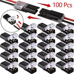 NEW Double-Wire Plug-in Connector,Cable Clamp with Locking Buckle, 10~100pcs