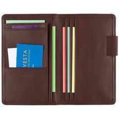 Day-Timer Antique Vinyl Open Style Planner Wallet, Burgundy, Pocket 3-1/2×6-1/2″