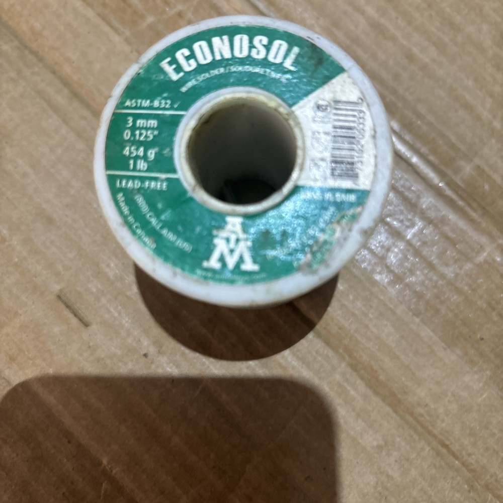 AIM Econosol 97/3 Lead-Free 0.125inch Solid Solder Wire for Plumbing Repairs