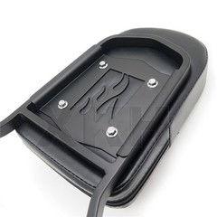 XKH- Matte Black Detachable Backrest Sissy Bar Flame Same as picture show