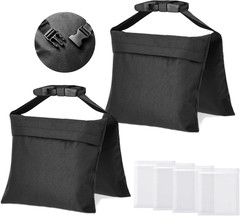 2 Packs Sandbags, Heavy Duty Sand Bags with 4 PE Bags, Sand Bags with Buckle Str