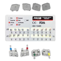 20Pcs PROB Dental Orthodontic Metal Brackets Braces Mini/Standard .022 3/345Hook