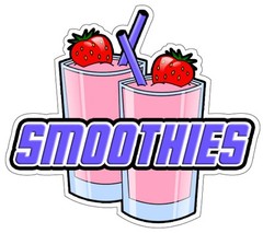 SMOOTHIES Concession Decal drink fruit smoothie sign cart trailer sticker