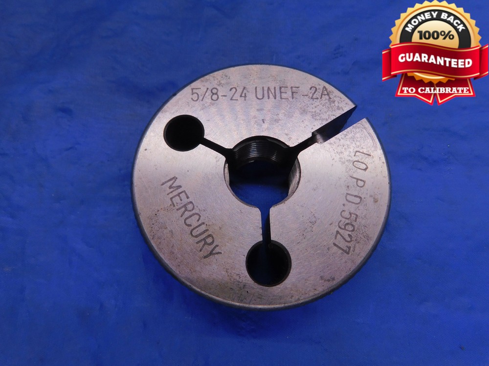 5/8 24 UNEF 2A THREAD RING GAGE .625 NO GO ONLY P.D. = .5927 NEF-2A INSPECTION