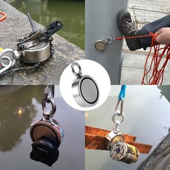 800LBS Double Sided Fishing Magnet Rope Kit Super Strong Neodymium Pulling Force