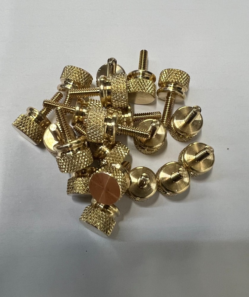 Knurled Thumb Slotted Screw Brass 4-40 Thread 3/8 length – 20 Pieces – 7101B