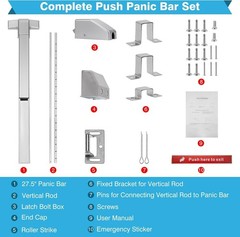 Surface Vertical Rod Exit Device 27.5” Commercial Emergency Panic Exit Device