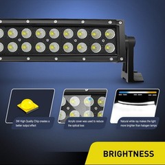 50 Inch Curved Led Light Bar 288W Combo Beam Off Road Spot Flood With Harness
