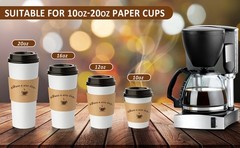 Kraft Paper Coffee Cup Sleeves 50 Packs – Coffee Sleeves, Disposable Corrugated
