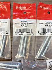 #12 x 3 Grattan Pan PHIL Sheet Metal Screws P65058 (10 pc pack)