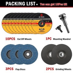 16pcs 3 Inch Flap Discs Cut Off Wheel 3/8 Arbor Kit Silicon Carbide Grinding