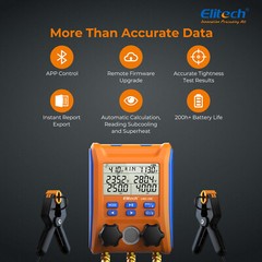 Refurbished Elitech HVAC Manifold Gauge APP Control LMG-10W w/Hoses