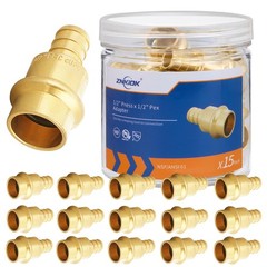(Znkiok® 15Pack) 1/2″ Press x 1/2″ Pex Adapter Crimp Fittings,Copper Propress…