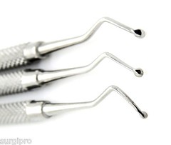 NEW DENTAL EXCAVATOR SET OF 3 RESTORATIVE SPOON DOUBLE ENDED PREMIUM INSTRUMENTS