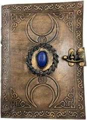 Handmade Coffee Leather Journal with Stone–5×7 Diary,200Pages|B1G1 Combo Set